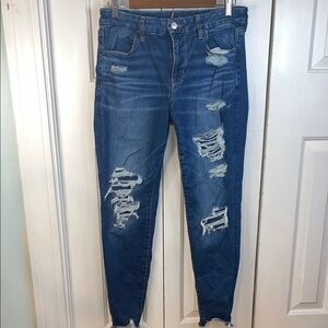 SZ 12 American Eagle distressed women’s curvy high rise Jegging